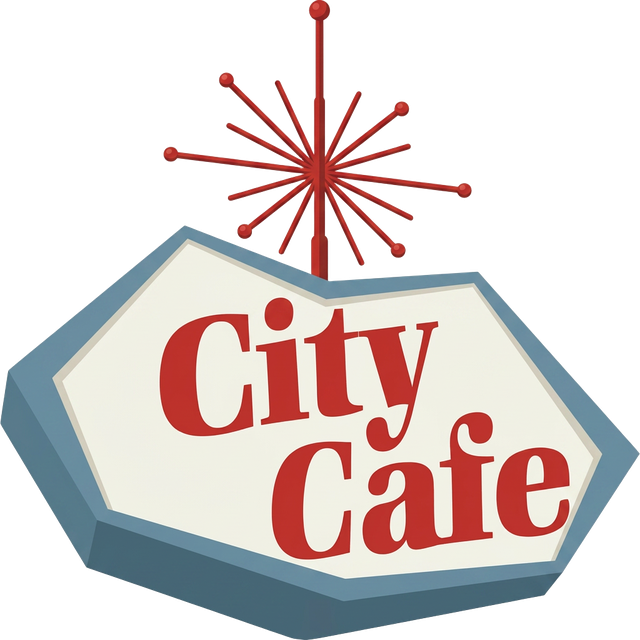City Cafe rooftop sign logo