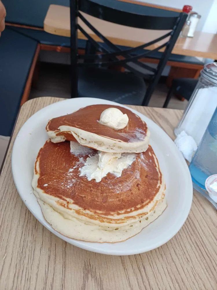 A stack of golden brown pancakes at City Cafe in South Houston